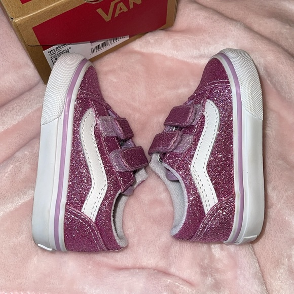 Vans Old Skool V Glitter Skate Shoe - Baby / Toddler - Lilac - Picture 16 of 16